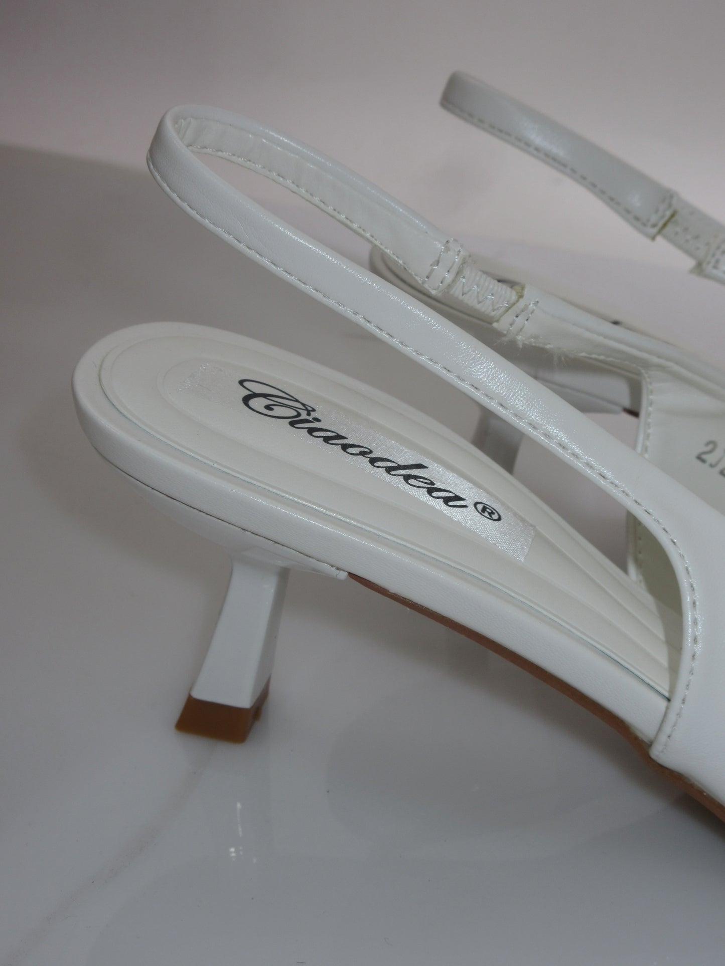 Décolleté slingback bianco 5cm
