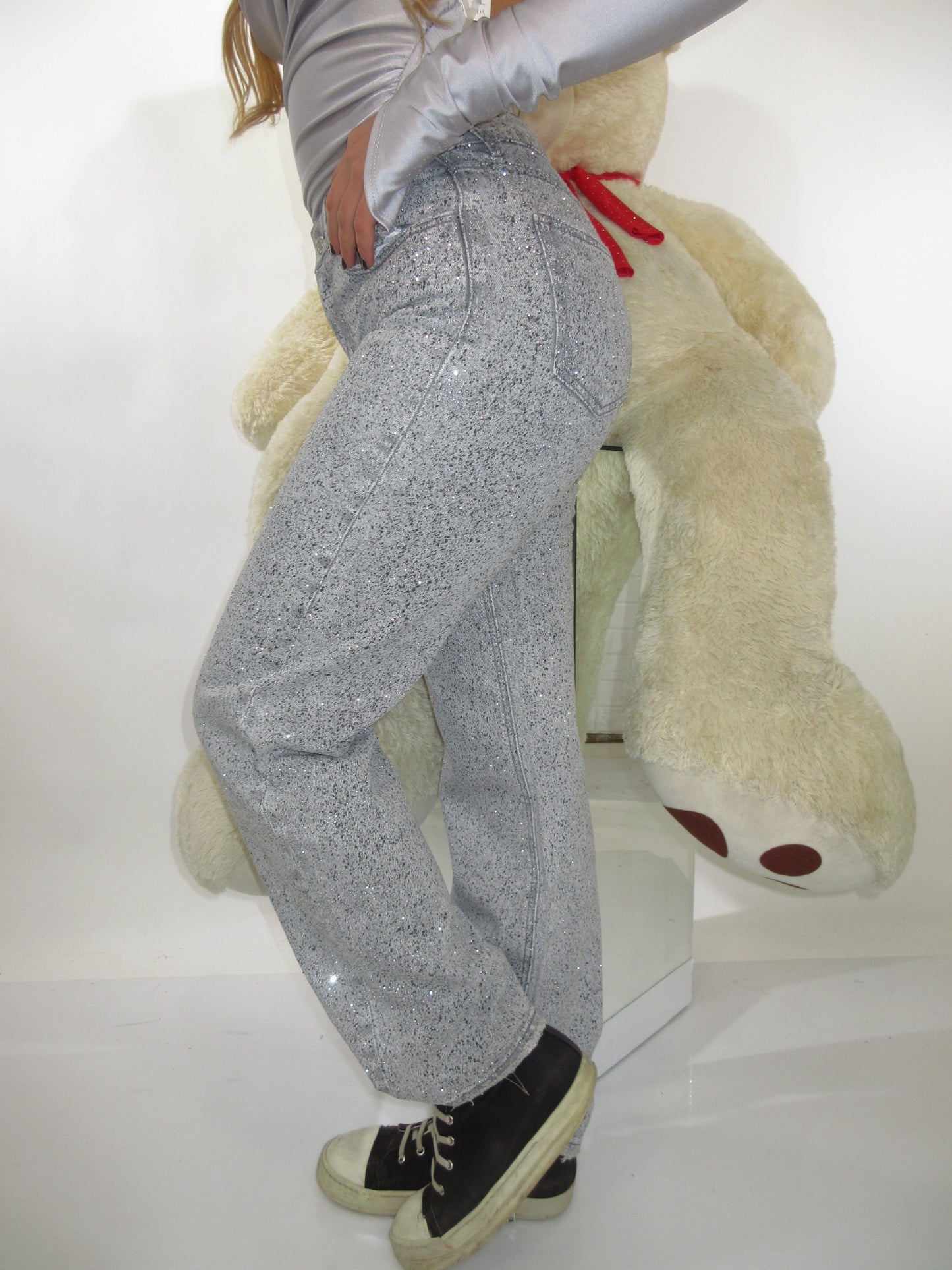 Jeans grigio glitter 3636