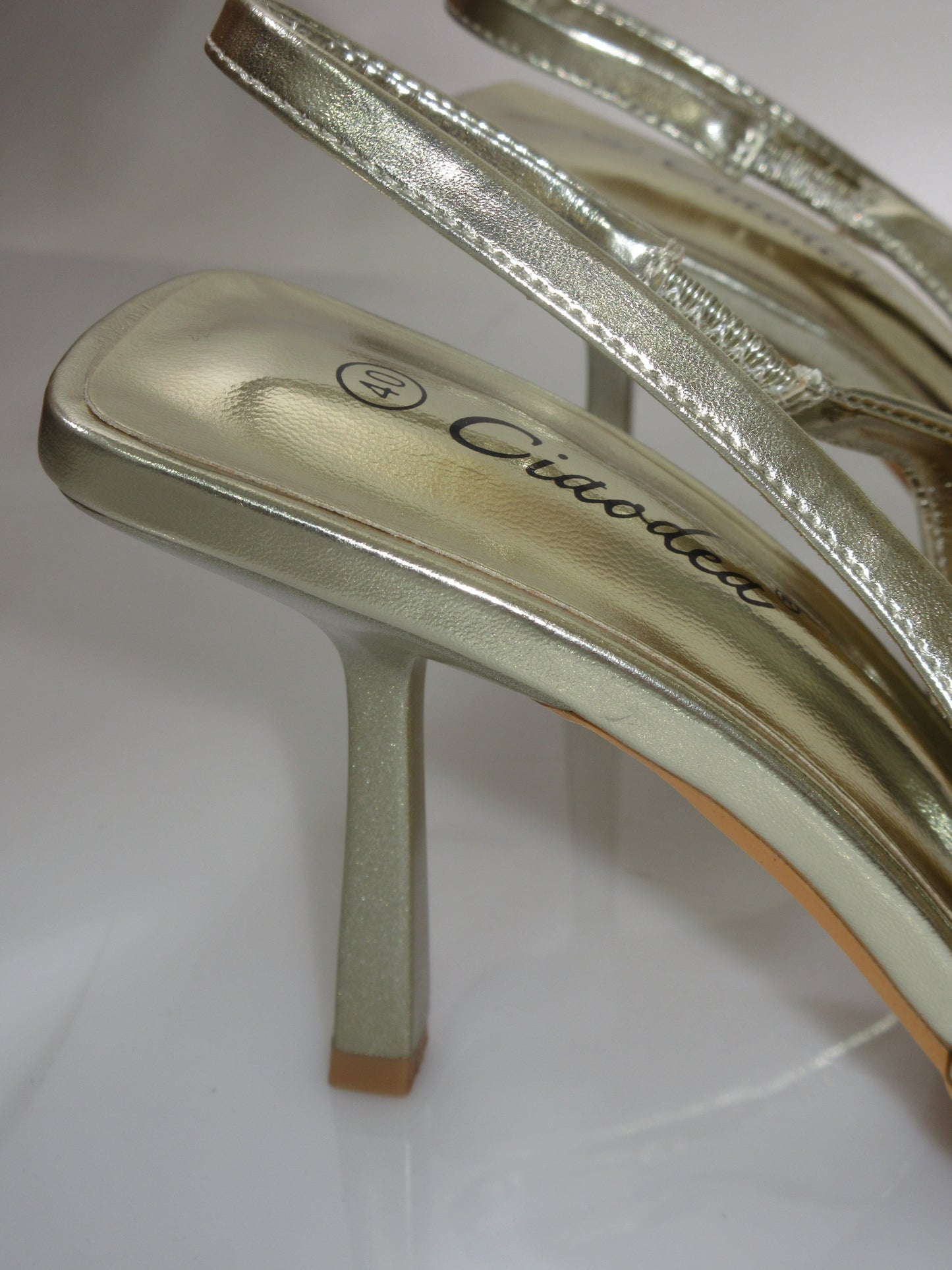 Décolleté slingback dorato 7cm