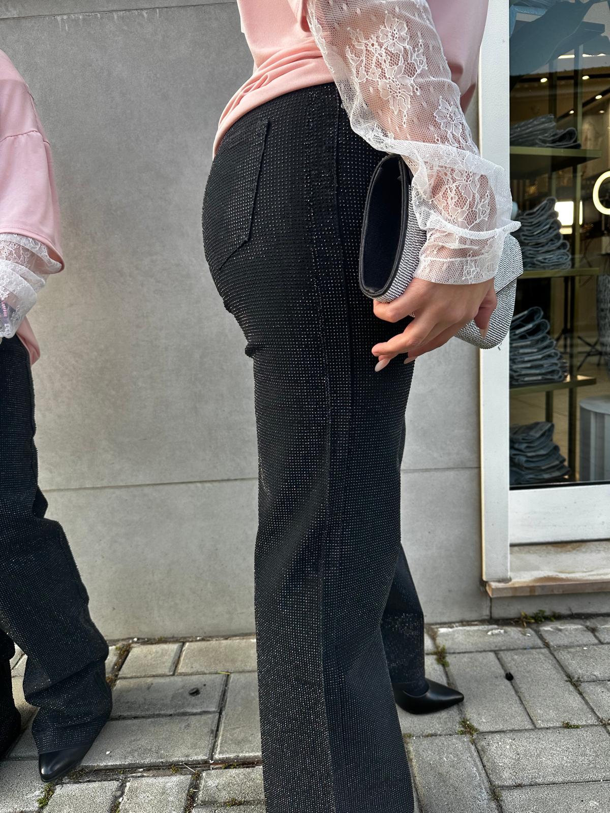 Jeans nero glitterato