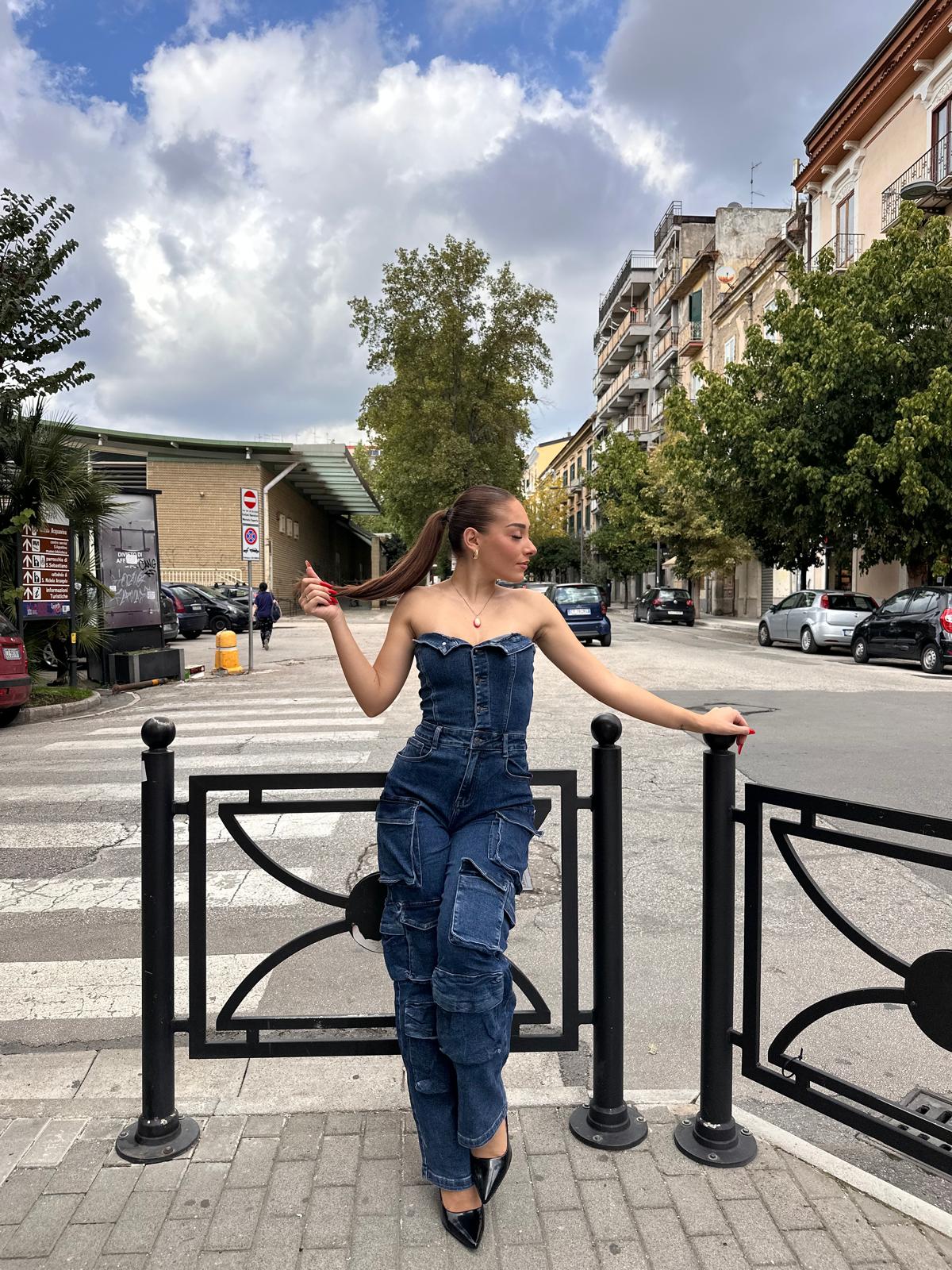 Salopette Cargo denim