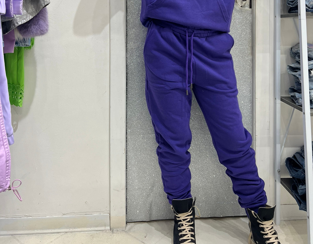 Pantalone tuta viola