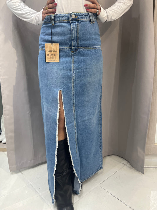Gonna denim lunga