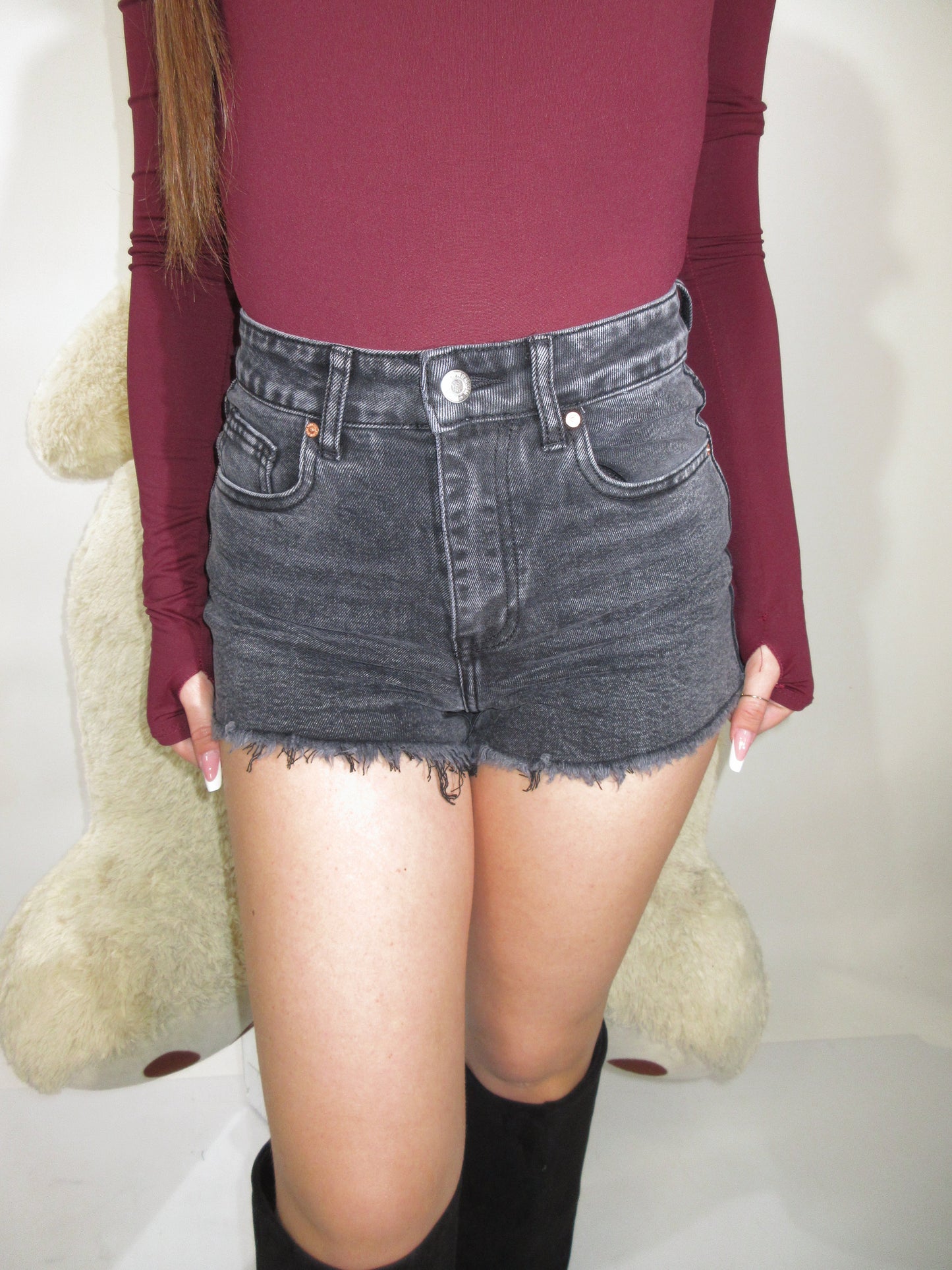 Short jeans grigio 7000