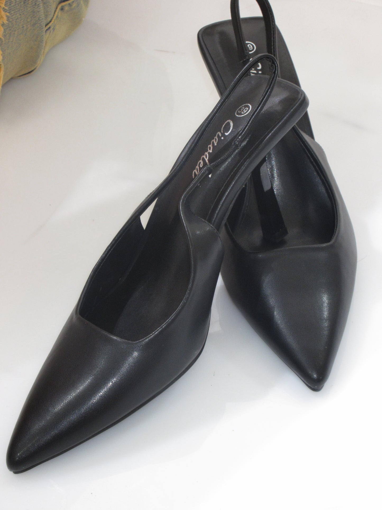 Décolleté slingback nero 7cm