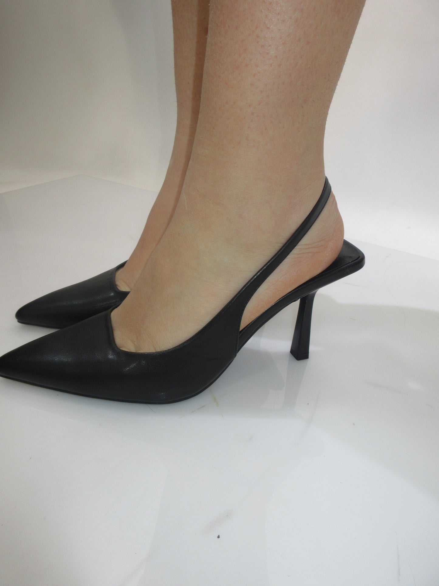 Décolleté slingback nero 7cm