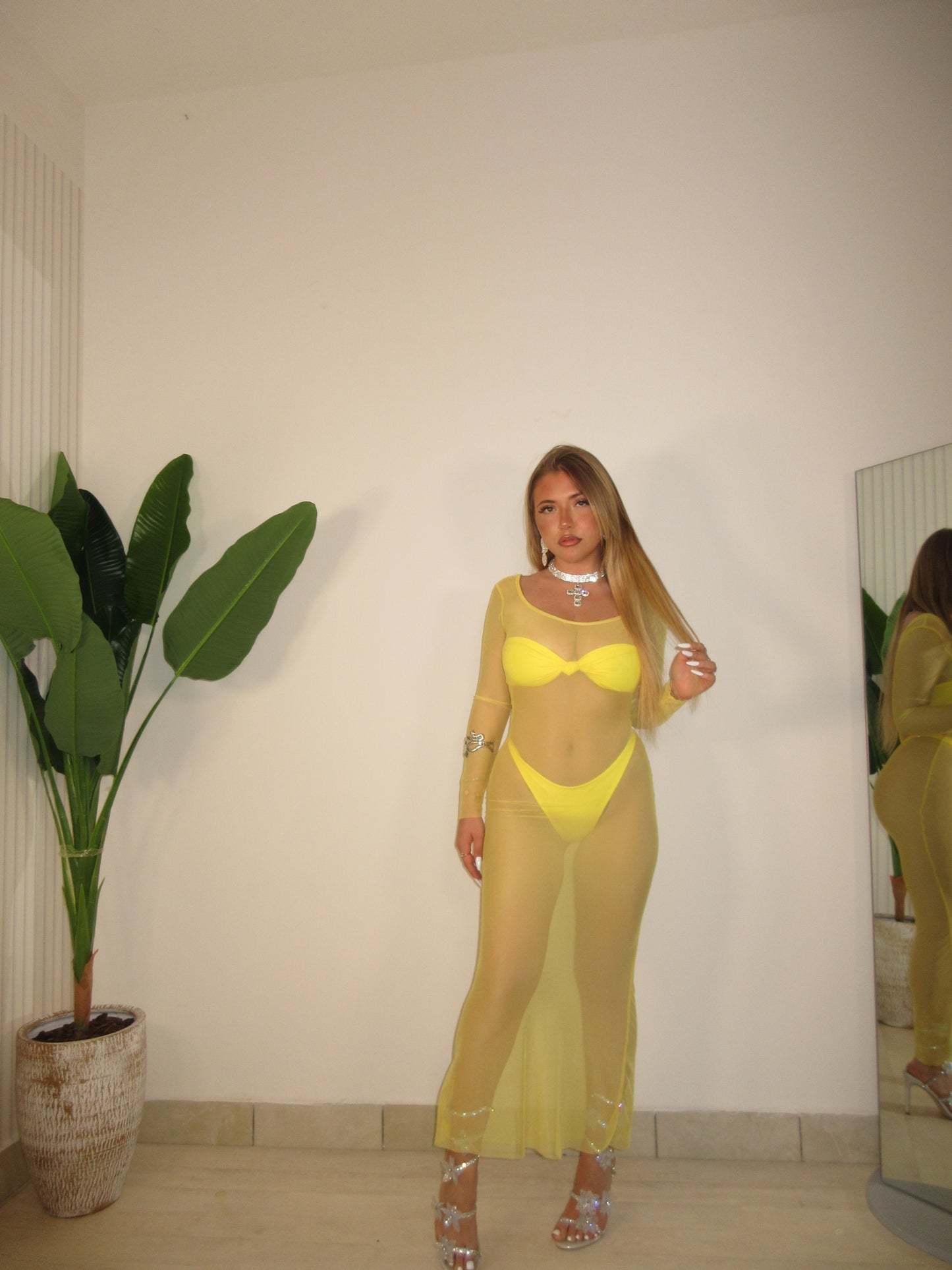 Costume con copricostume estate giallo