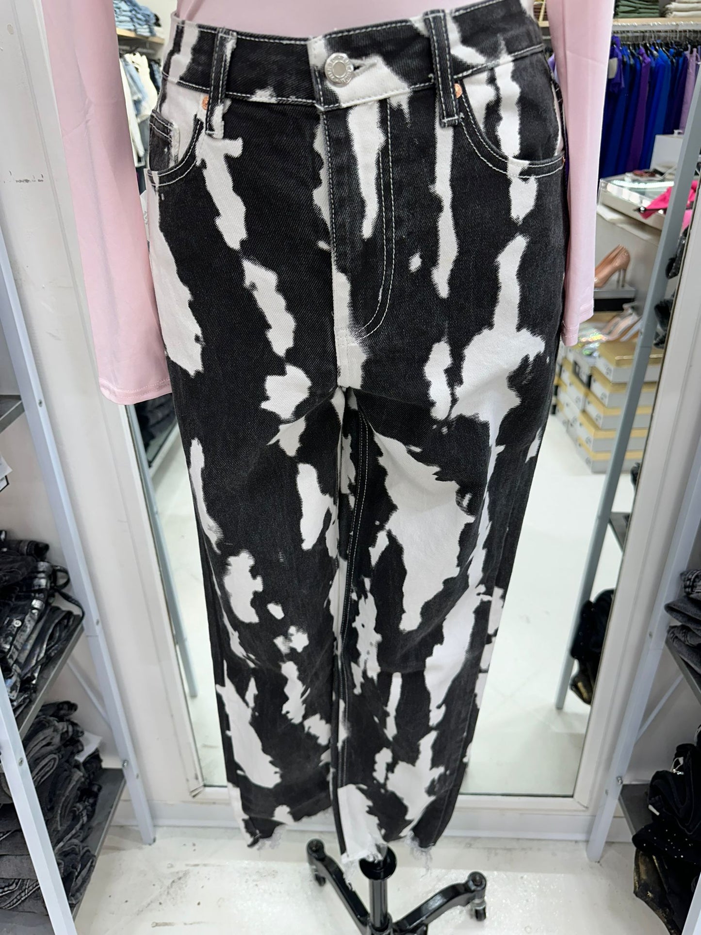 Pantalone nero e bianco L