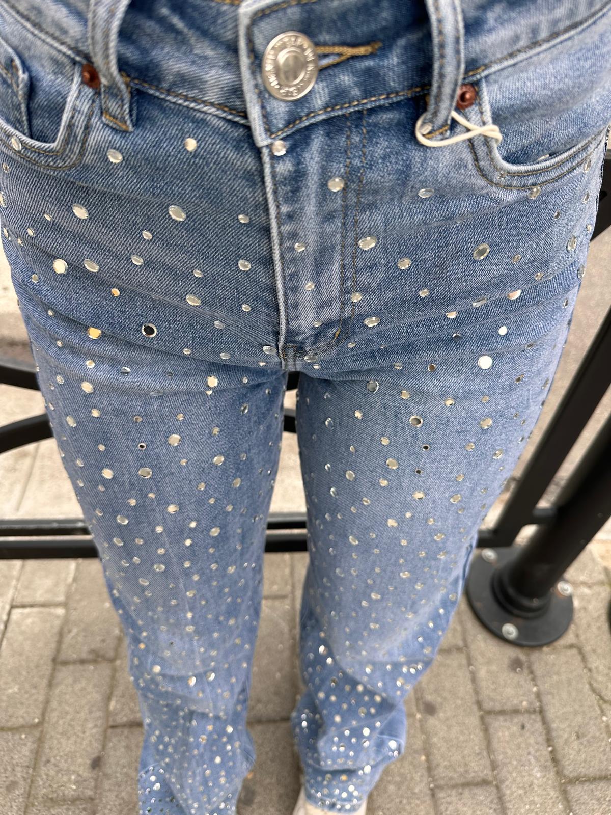 Jeans wide swarowsky denim