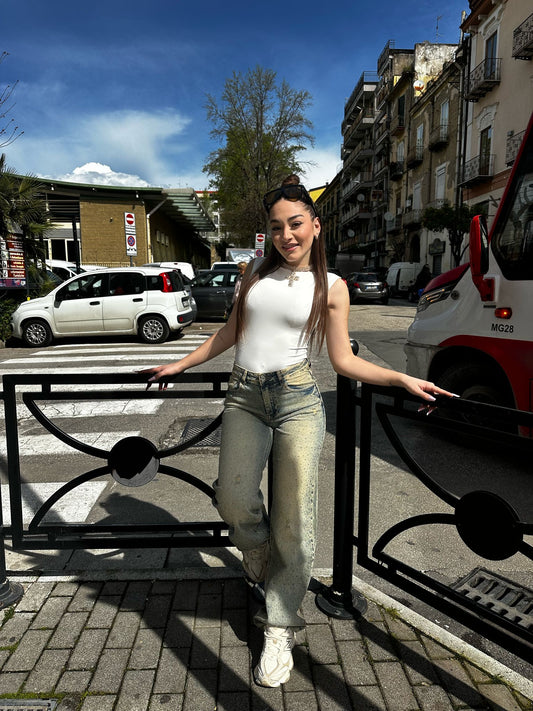 Jeans denim vintage shine