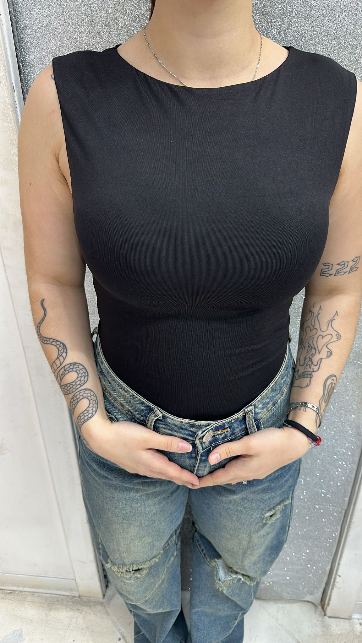 Body girocollo nero