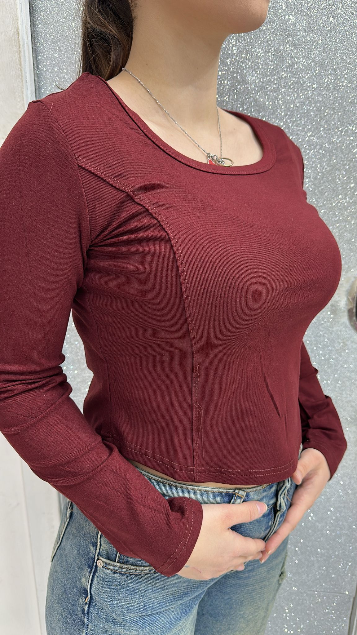 Maglia Monique bordeaux