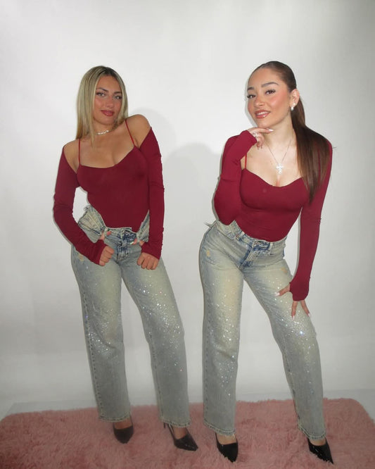 Body con coprispalle bordeaux