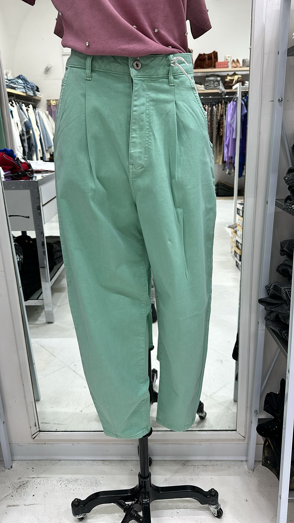 Pantalone boyfriends verde