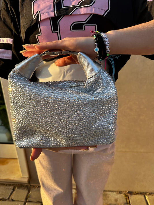 Borsa con manico argento