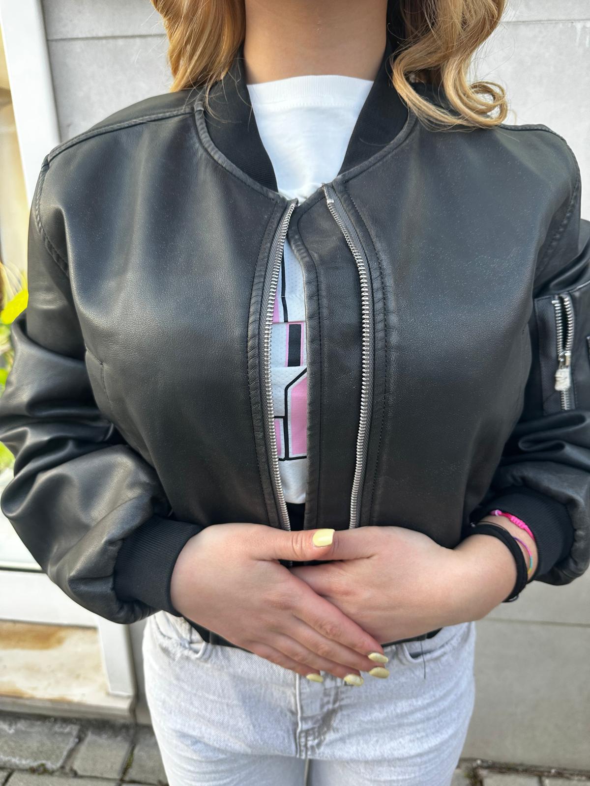 Bomber pelle nero